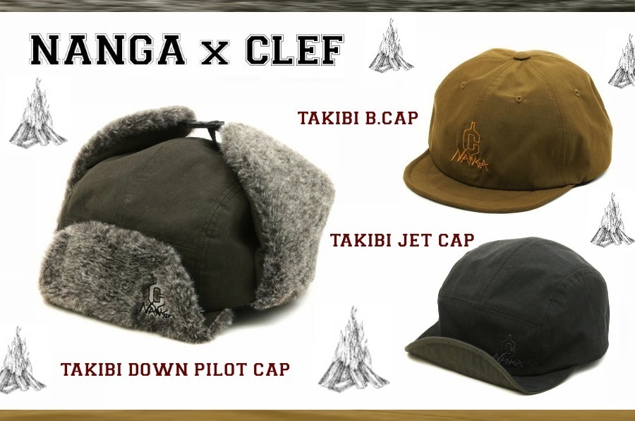 NANGA x Clef TAKIBI DOWN PILOT CAP帽子